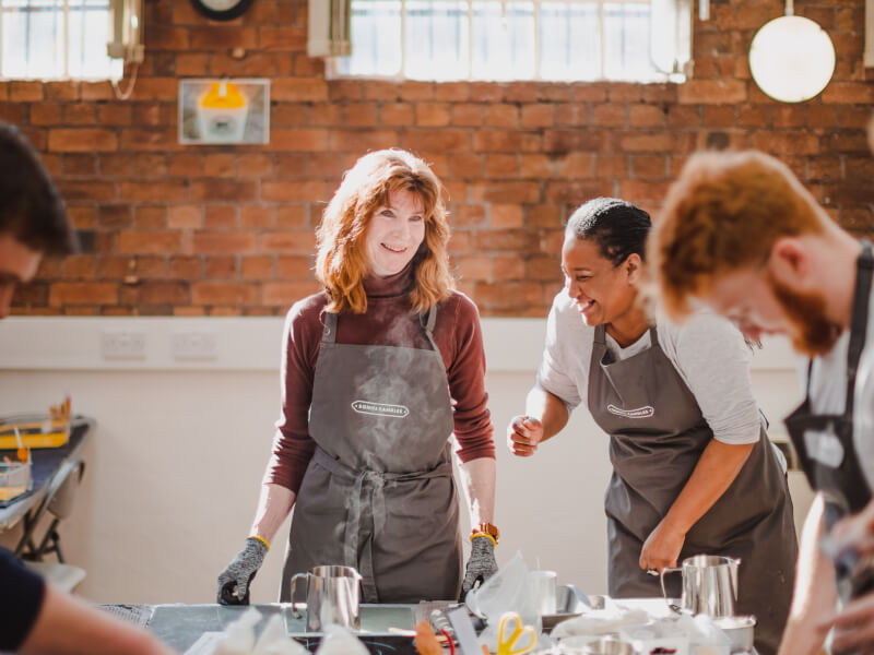 mother at candle making class